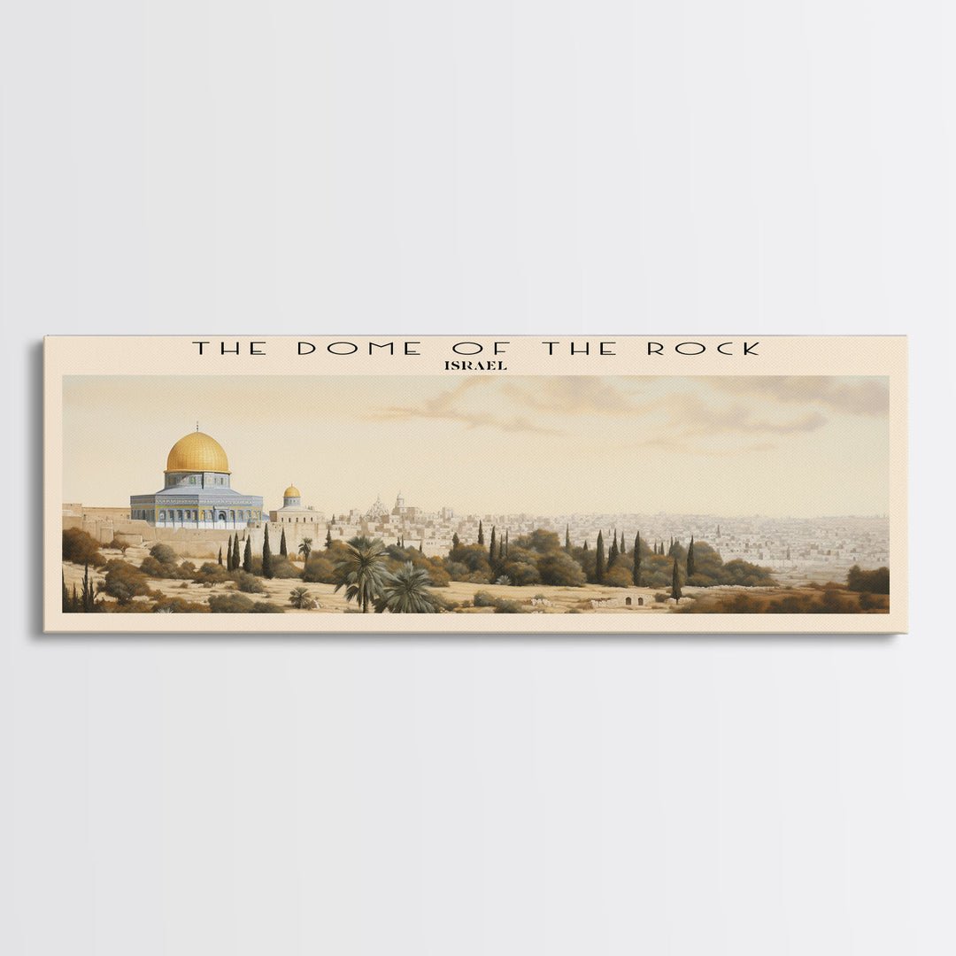 The Dome of the Rock COUNTRY | Framed Travel Poster Canvas Print | Trendy Wall Art | Watercolor Painting | Living Room Art | Unique Art