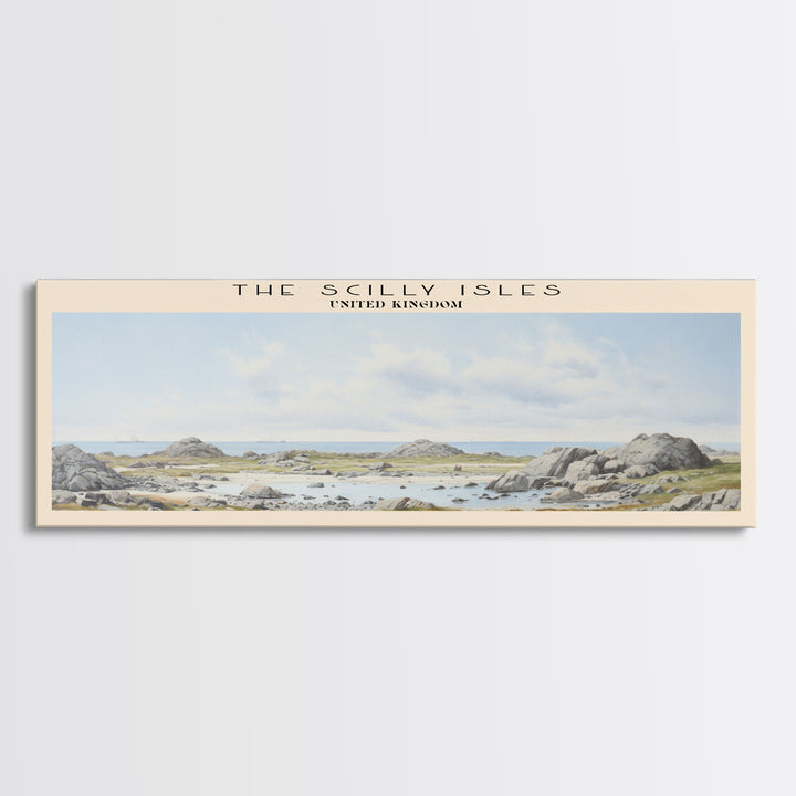 The Scilly Isles COUNTRY | Framed Travel Poster Canvas Print | Trendy Wall Art | Watercolor Painting | Living Room Art | Unique Art