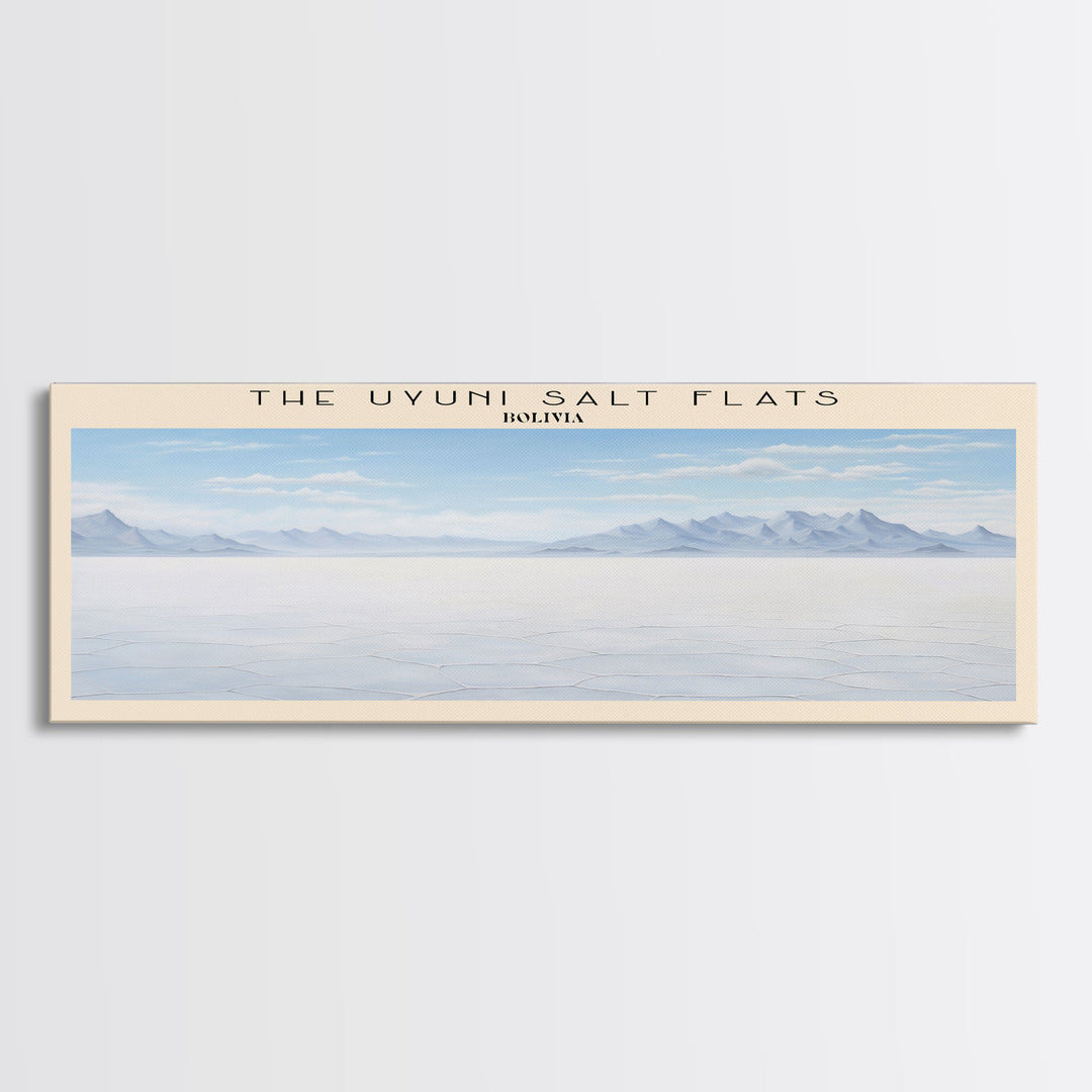 The Uyuni Salt Flats COUNTRY | Framed Travel Poster Canvas Print | Trendy Wall Art | Watercolor Painting | Living Room Art | Unique Art