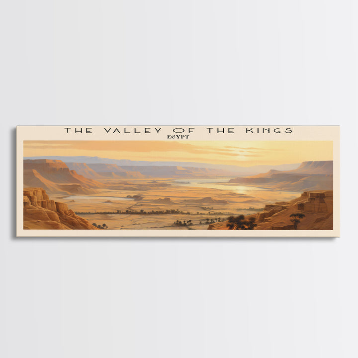 The Valley of the Kings Retro Style Travel Poster - Framed Canvas Print - COUNTRY Travel Decor | Vintage Style Home Decor - Travel Print - Wall Art