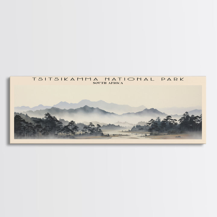 Tsitsikamma National Park COUNTRY | Framed Travel Poster Canvas Print | Trendy Wall Art | Watercolor Painting | Living Room Art | Unique Art