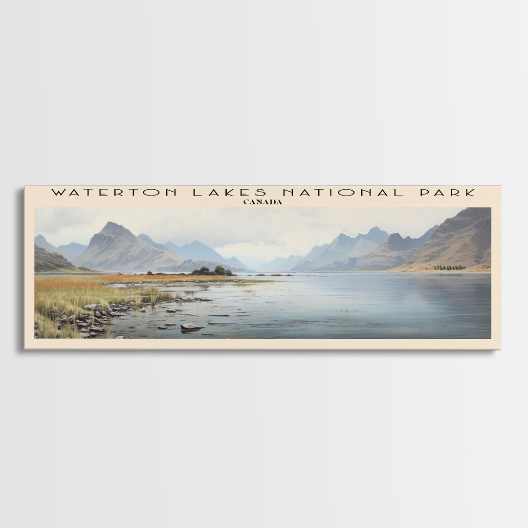 Waterton Lakes National Park Travel Print Wall Art, Travel Poster Print, Retro Style COUNTRY Home Decor, Wall Hanging, Travel Gift Idea, Unique Metal Art