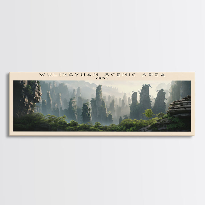 Wulingyuan Scenic Area Travel Poster Print, Framed Canvas Wall Art, Metal Wall Art, COUNTRY art, Gift For Him, Travel Wall Art, Travel Lover Gift