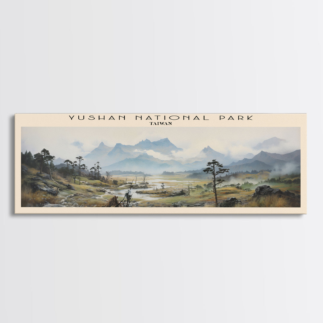 Yushan National Park Framed Canvas Print Travel Poster | Wall Art | Home Decor | Gift For Travel Lover | Wall Hanging | Original Art