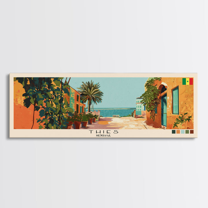 Thies, Senegal Panoramic Canvas Print, Thies, Senegal Painting, Senegal Art, Thies Travel Poster, Travel Art, Guest Room Painting