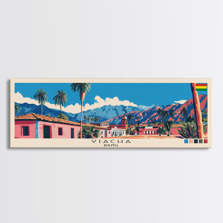 Viacha, Bolivia Panoramic Canvas Print, Viacha, Bolivia Painting, Bolivia Art, Viacha Travel Poster, Travel Art, Vacation Gift