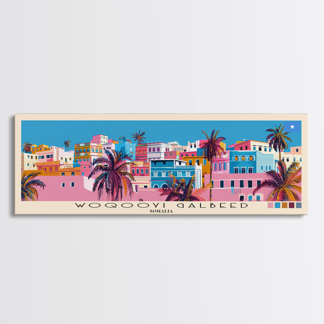 Woqooyi Galbeed, Somalia Panoramic Canvas Print, Woqooyi Galbeed, Somalia Painting, Somalia Art, Woqooyi Galbeed Travel Poster, Travel Art, Housewarming Gift