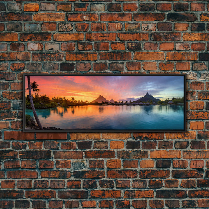 Beautiful Bora Bora Vacation Art, Bora Bora Photography Print, Panoramic Beach Art, Panoramic Photo Print, Lake House Art, Travel Decor