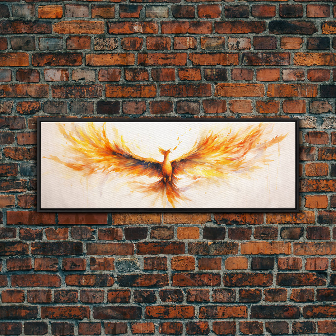 The Phoenix Panoramic Print, Mystical Rebirth, Framed Wall Art