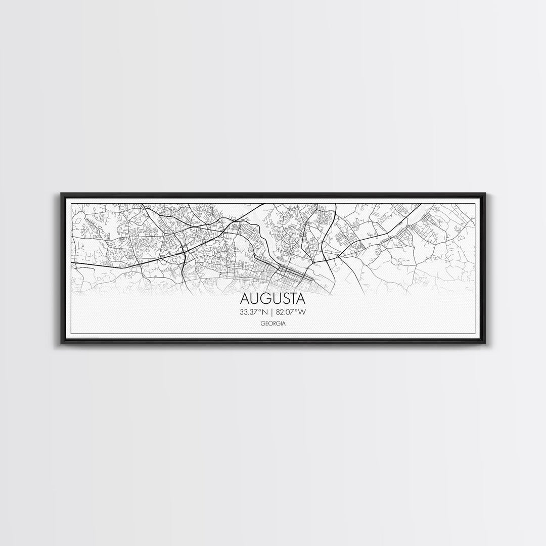 Panoramic Augusta City Map, Georgia Art, Map Print, Minimalist Wall Art, Canvas Art, Housewarming Gift, Street Map Art, Closing Gift