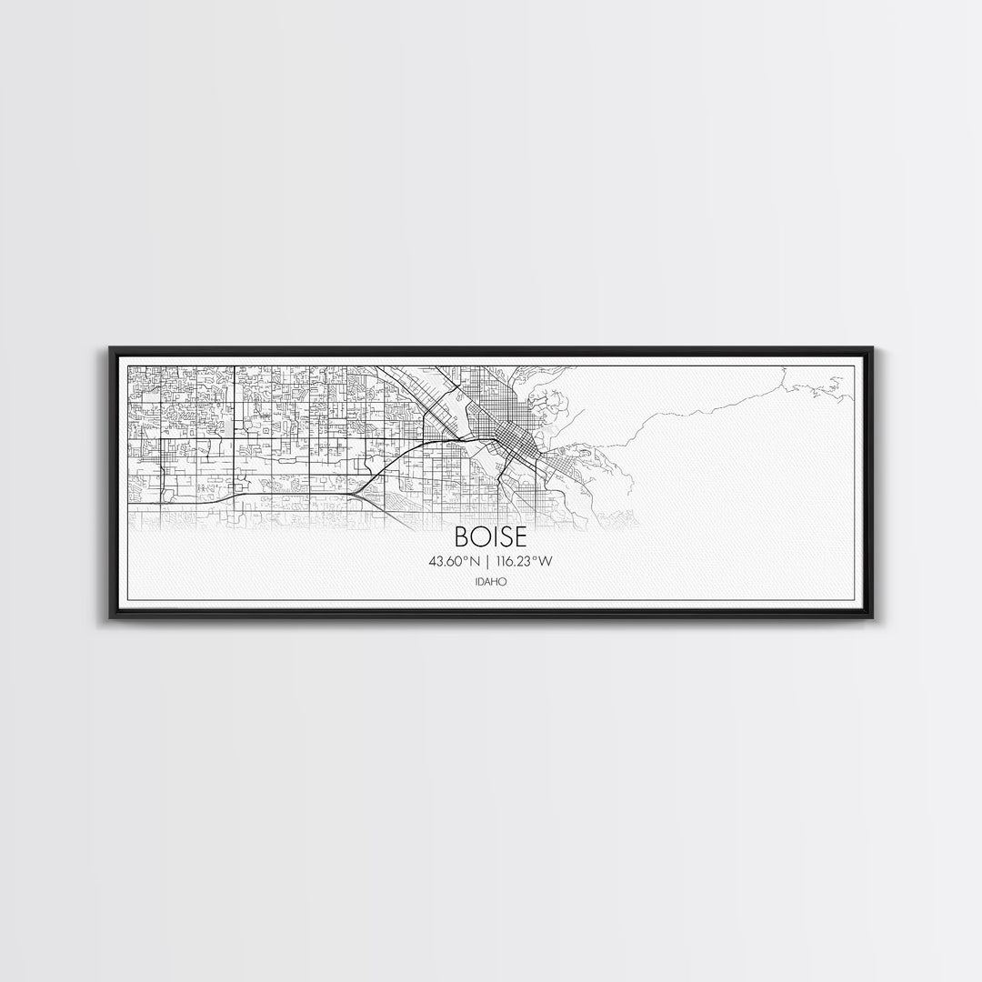 Panoramic Boise City Map, Idaho Art, Map Print, Minimalist Wall Art, Canvas Art, Housewarming Gift, Street Map Art, Closing Gift