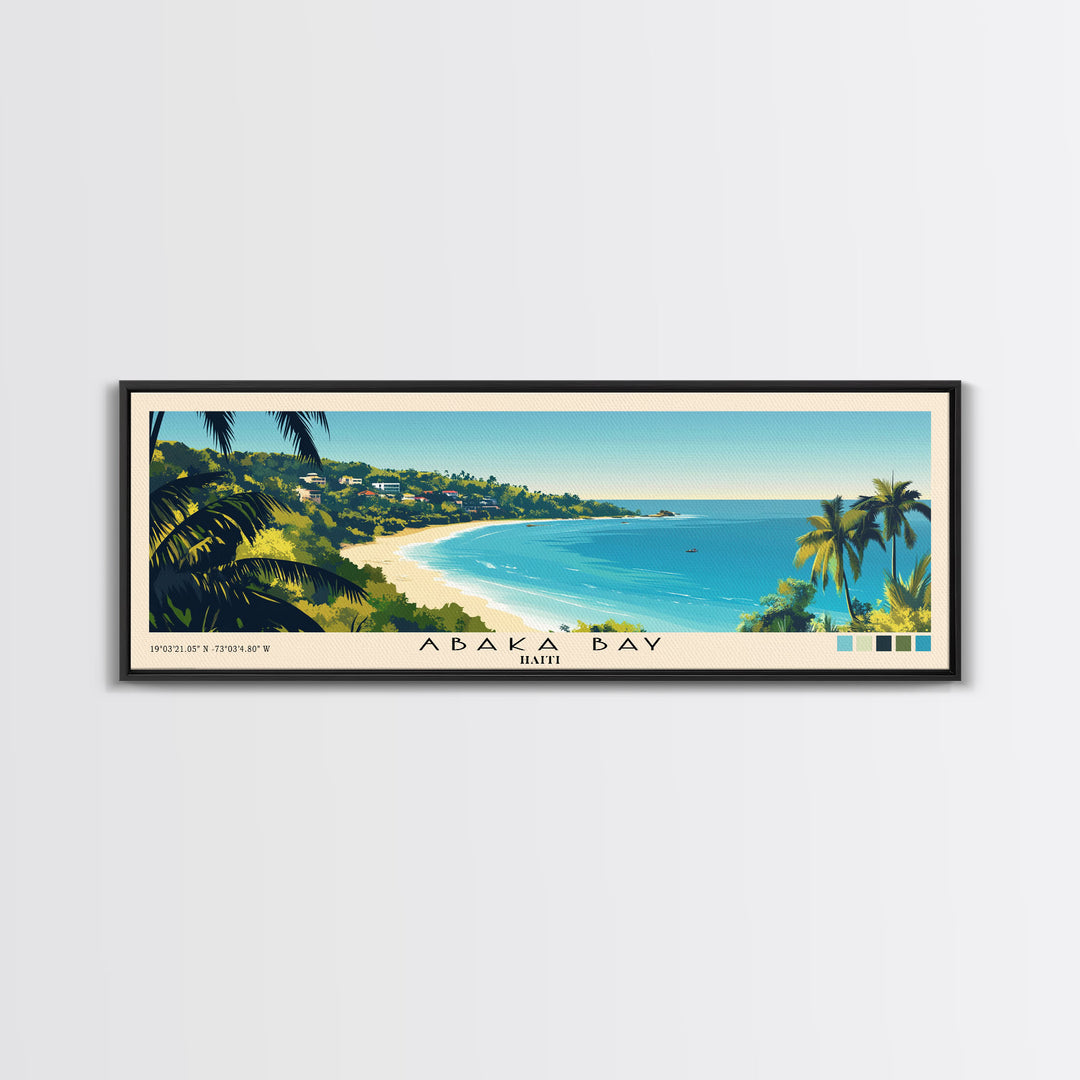 Abaka Bay, Haiti Panoramic Print, Vacation Gift, Haiti Wall Art, Beach Painting, Beach Decor, Beach Or Lakehouse Art