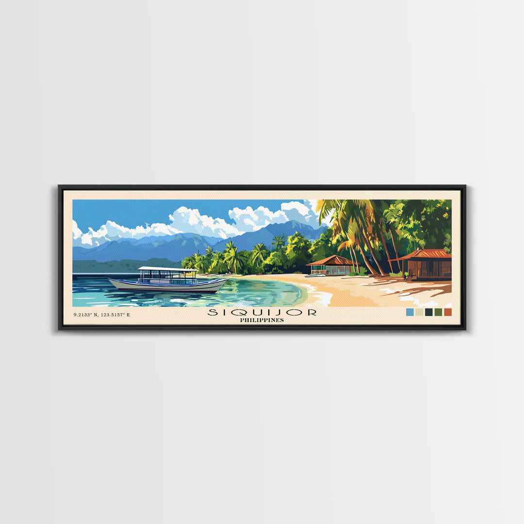 Siquijor, Philippines Panoramic Print, Vacation Gift, Philippines Wall Art, Vacation Wall Art, Vacatation Memories, Beach Decor, Beach Or Lakehouse Art