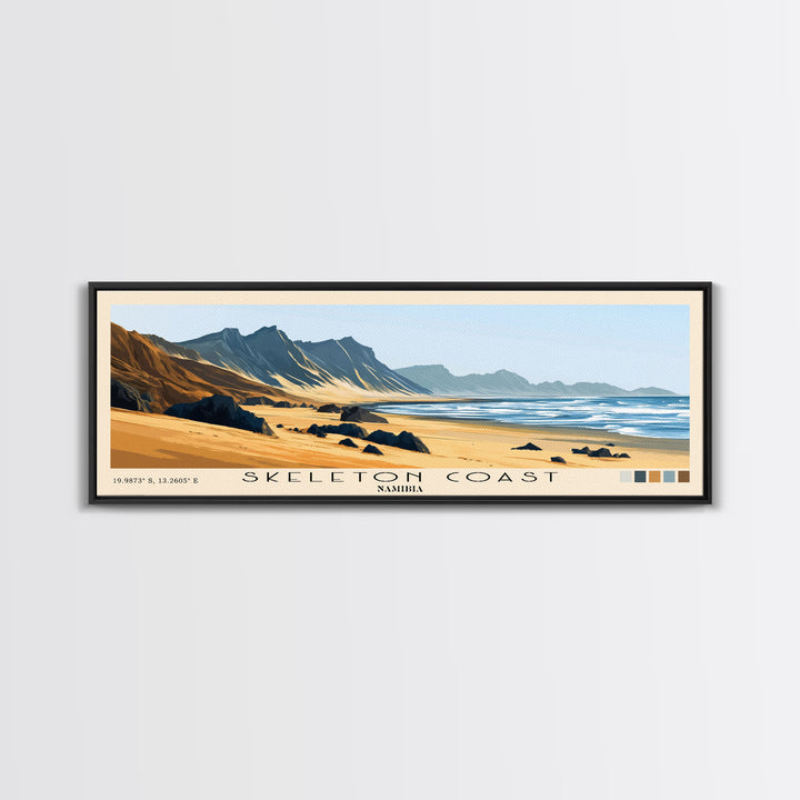 Skeleton Coast, Namibia Panoramic Print, Vacation Gift, Namibia Wall Art, Beach Painting, Beach Decor, Large Wall Art, Wood Frame Art