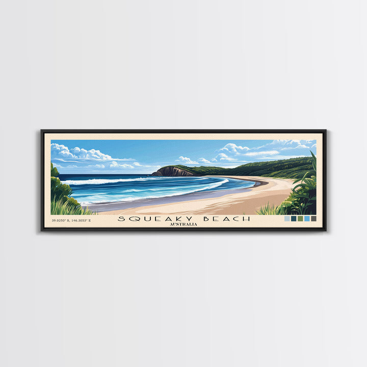 Squeaky Beach, Australia Panoramic Print, Vacation Gift, Australia Wall Art, Beach Painting, Beach Decor, Beach Or Lakehouse Art