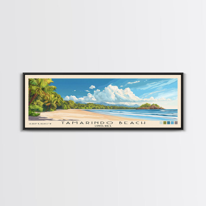 Tamarindo Beach, Costa Rica Panoramic Print, Vacation Gift, Costa Rica Wall Art, Vacation Wall Art, Vacatation Memories, Beach Decor, Beach Or Lakehouse Art