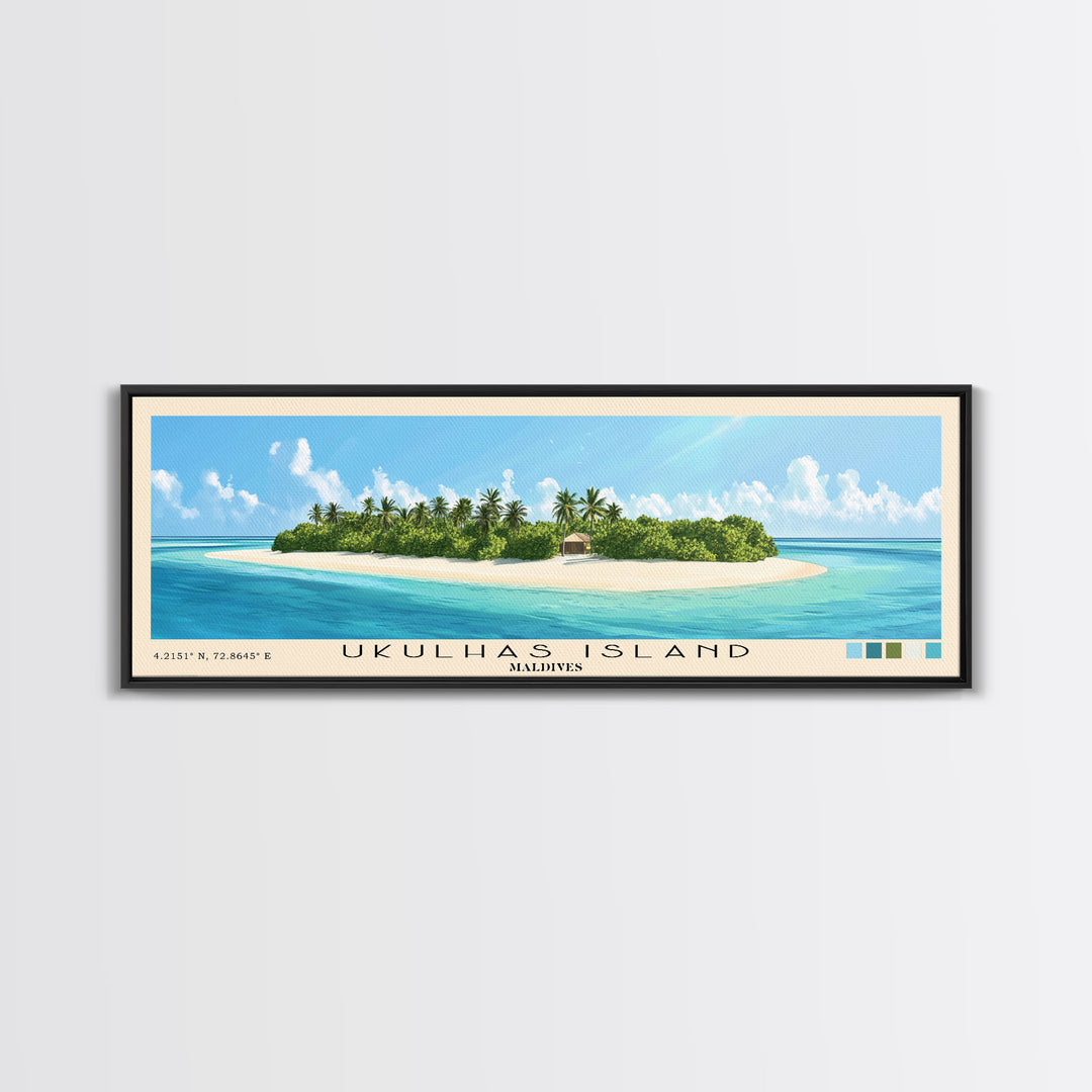 Ukulhas Island, Maldives Panoramic Print, Vacation Gift, Maldives Wall Art, Vacation Wall Art, Vacatation Memories, Beach Decor, Beach Or Lakehouse Art