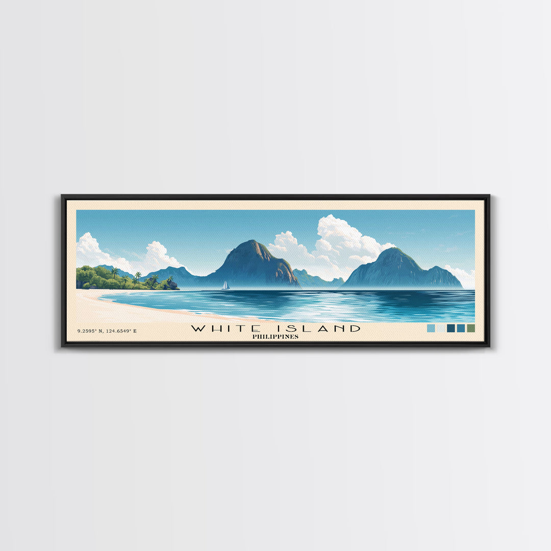 White Island, Philippines Panoramic Print, Vacation Gift, Philippines Wall Art, Beach Painting, Beach Decor, Beach Or Lakehouse Art