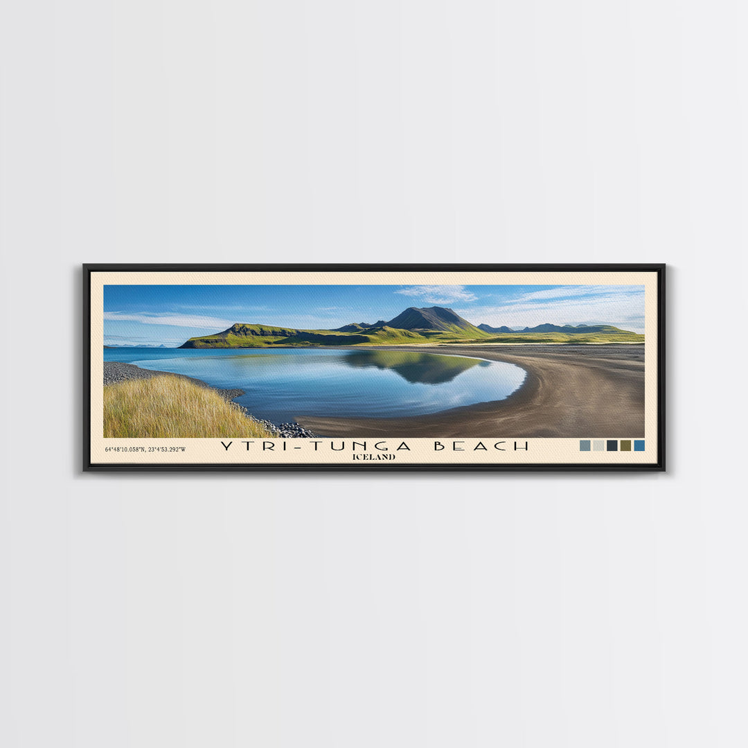 Ytri-Tunga Beach, Iceland Panoramic Print, Vacation Gift, Iceland Wall Art, Beach Painting, Beach Decor, Beach Or Lakehouse Art