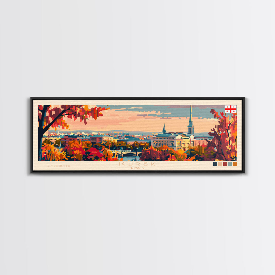 Kursk Russia Travel Art, City Art, Framed Canvas Print or Metal Wall Art, Europe Travel Poster, Panoramic Wall Art, Extra Wide Wall Art