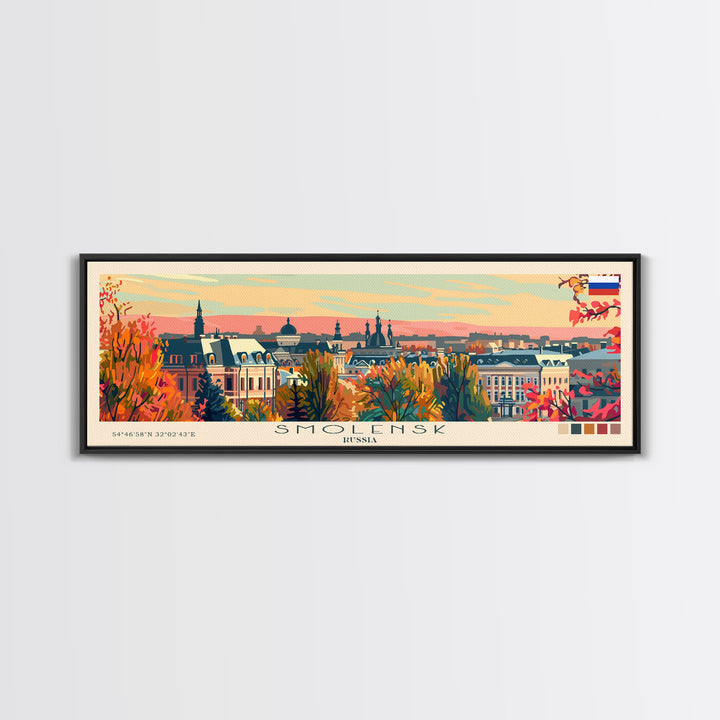 Smolensk Russia Travel Art, City Art, Framed Canvas Print or Metal Wall Art, Europe Travel Poster, Panoramic Wall Art, Extra Wide Wall Art