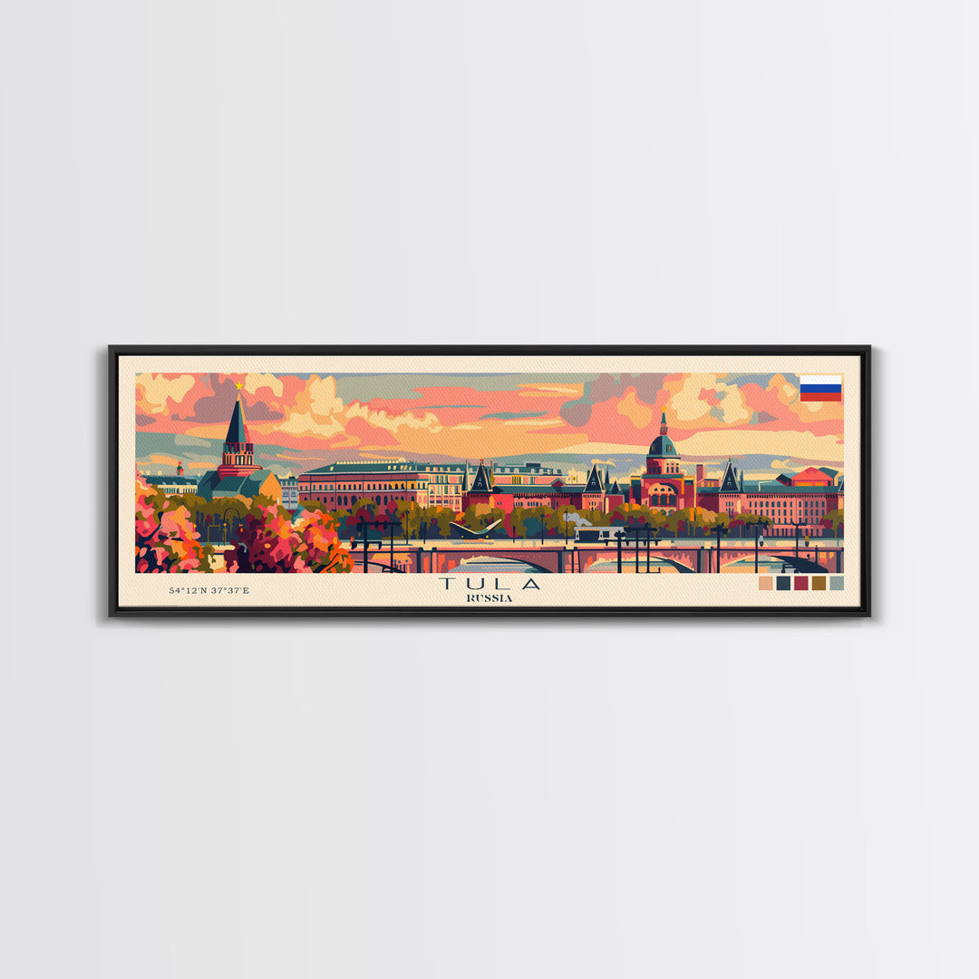 Tula Russia Travel Art, City Art, Framed Canvas Print or Metal Wall Art, Europe Travel Poster, Panoramic Wall Art, Extra Wide Wall Art