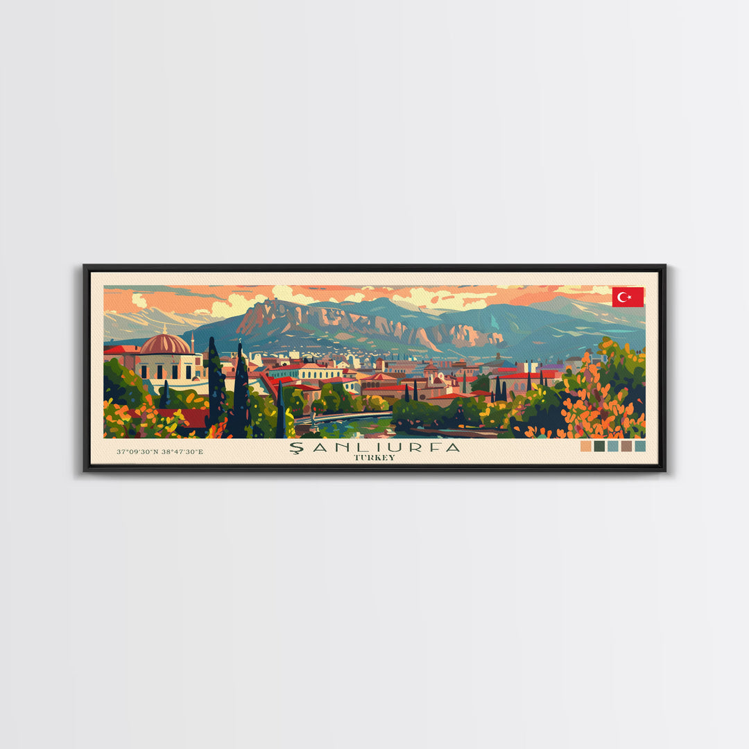 Sanliurfa Turkey Travel Art, City Art, Framed Canvas Print or Metal Wall Art, Europe Travel Poster, Panoramic Wall Art, Extra Wide Wall Art