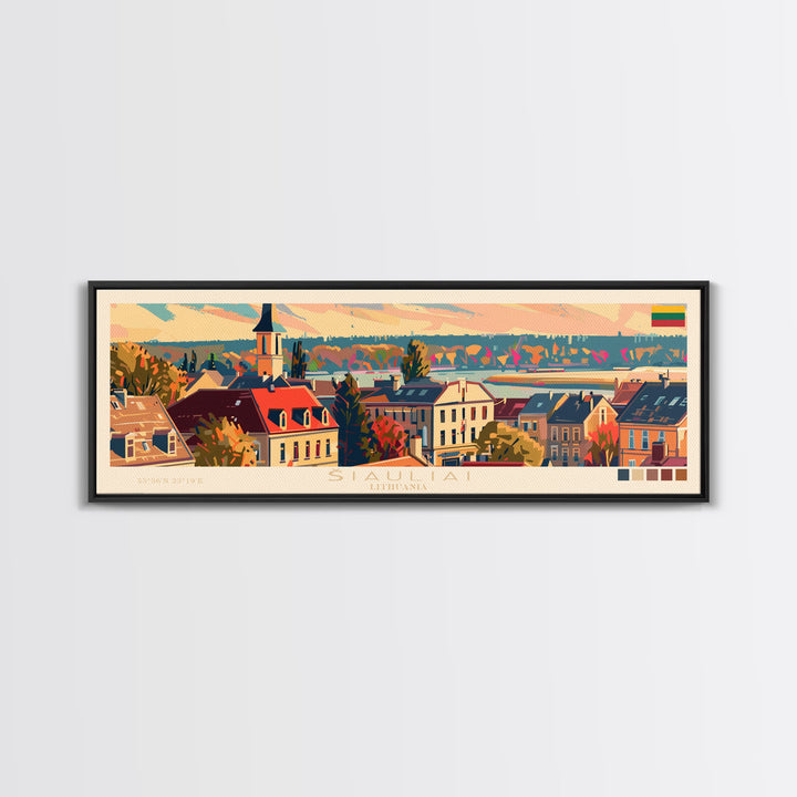 ŠIauliai Lithuania Travel Print Wall Art, Panoramic City Art, Travel Art, Wall Decor, Vacation Gift, Framed Canvas Print Or Metal Art