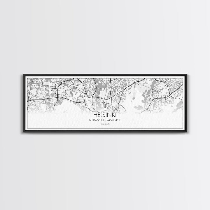 Panoramic Helsinki City Map, Finland Art, Map Print, Minimalist Wall Art, Canvas Art, Housewarming Gift, Street Map Art, Closing Gift