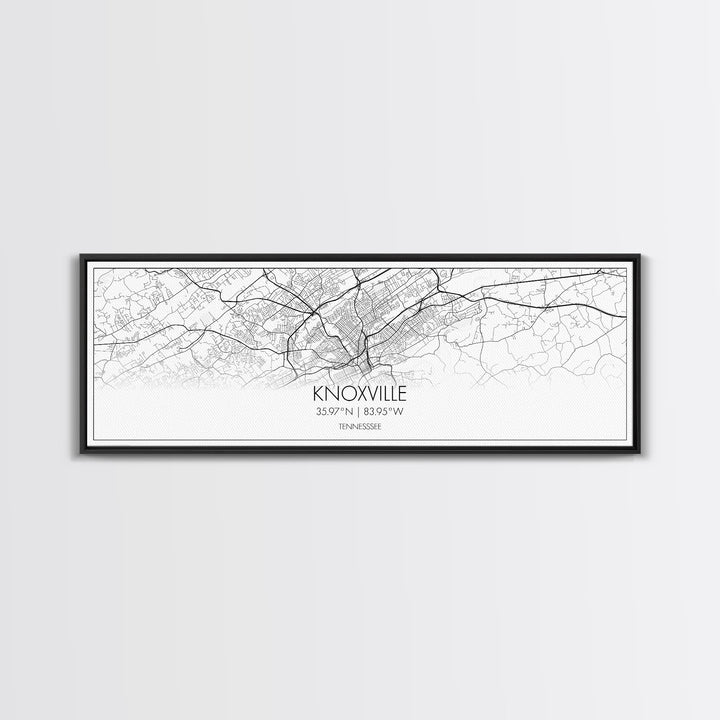 Panoramic Knoxville City Map, Tennessee Art, Map Print, Minimalist Wall Art, Canvas Art, Housewarming Gift, Street Map Art, Closing Gift