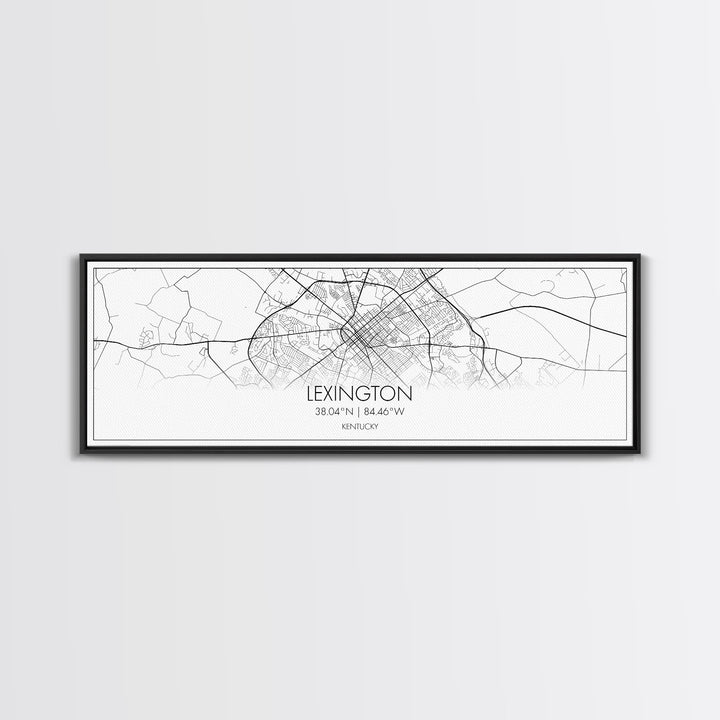 Panoramic Lexington City Map, Kentucky Art, Map Print, Minimalist Wall Art, Canvas Art, Housewarming Gift, Street Map Art, Closing Gift