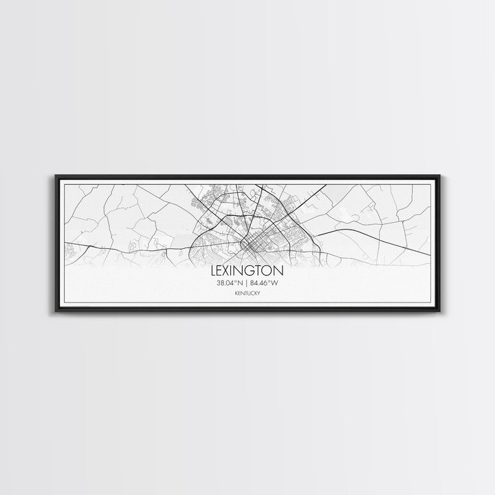 Panoramic Lexington City Map, Kentucky Art, Map Print, Minimalist Wall Art, Canvas Art, Housewarming Gift, Street Map Art, Closing Gift