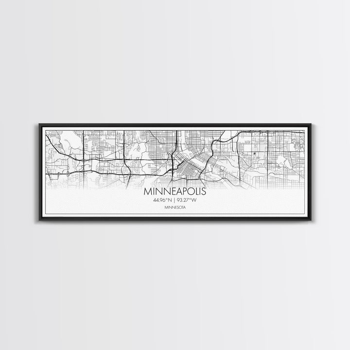 Panoramic Minneapolis City Map, Minnesota Art, Map Print, Minimalist Wall Art, Canvas Art, Housewarming Gift, Street Map Art, Closing Gift