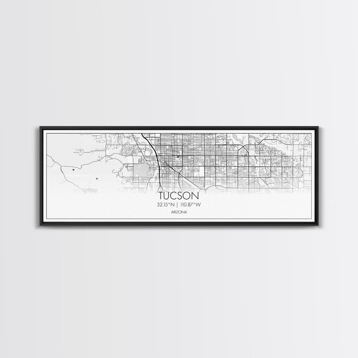 Panoramic Tucson City Map, Arizona Art, Map Print, Minimalist Wall Art, Canvas Art, Housewarming Gift, Street Map Art, Closing Gift