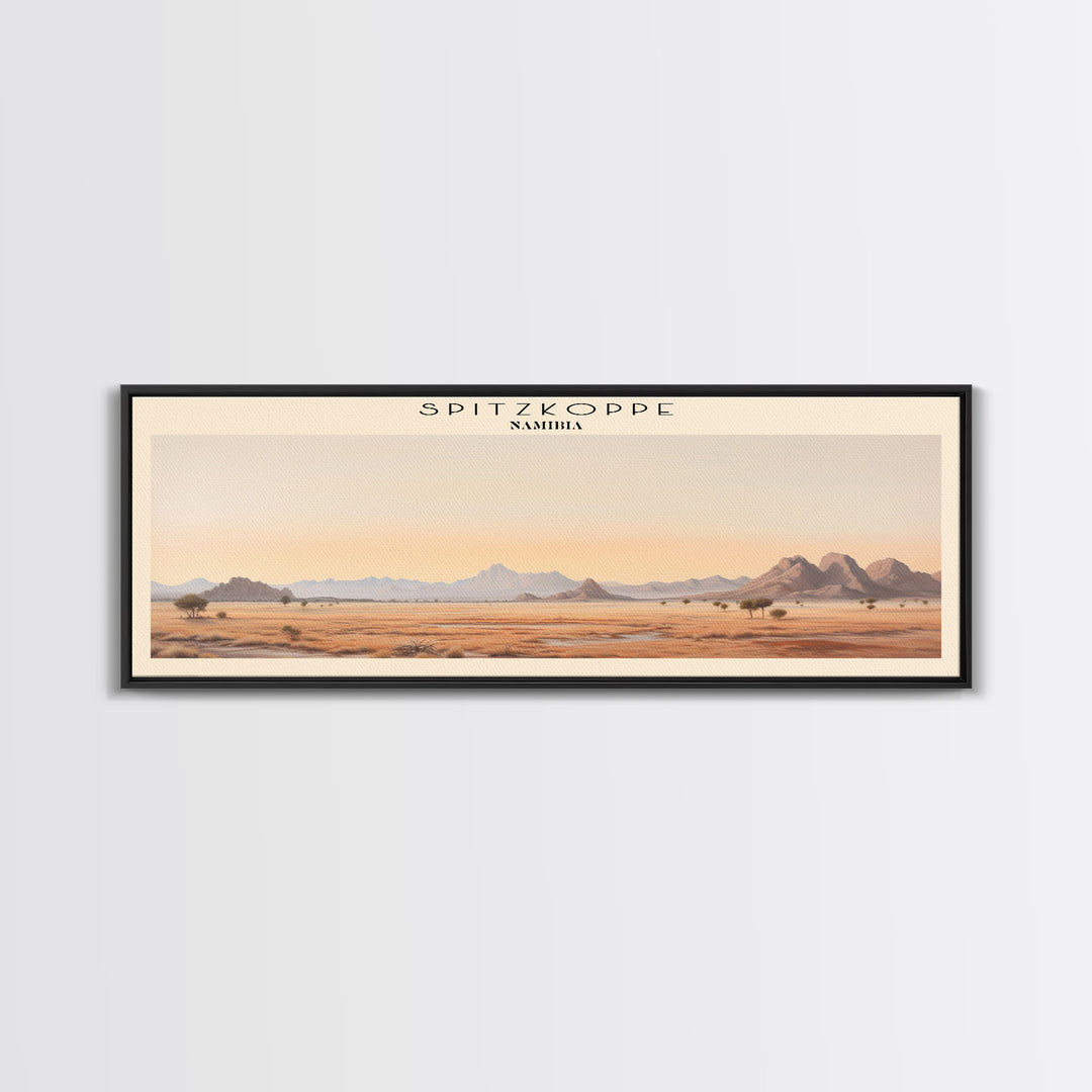 Spitzkoppe Retro Style Travel Poster - Framed Canvas Print - COUNTRY Travel Decor | Vintage Style Home Decor - Travel Print - Wall Art