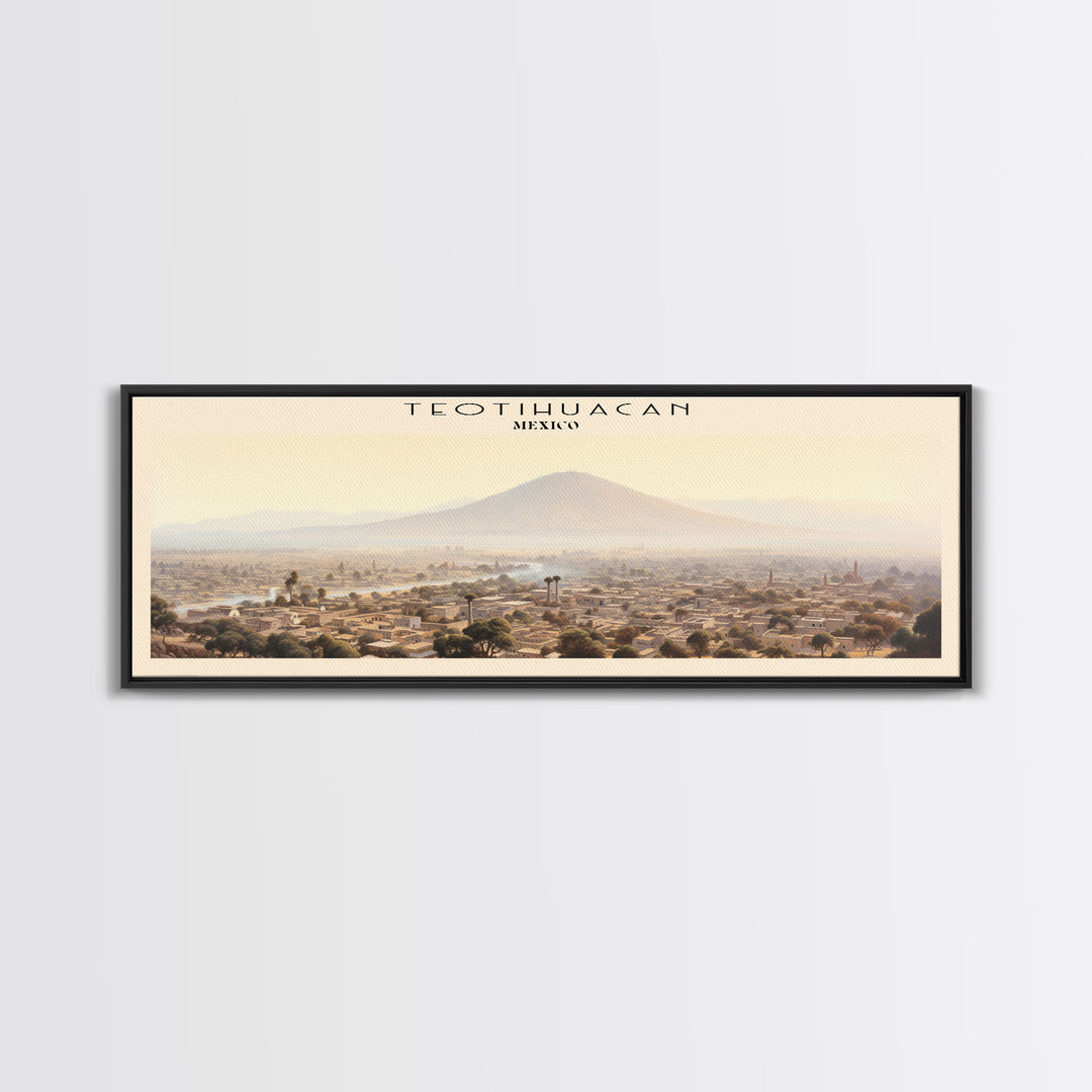 Teotihuacan COUNTRY | Framed Travel Poster Canvas Print | Trendy Wall Art | Watercolor Painting | Living Room Art | Unique Art