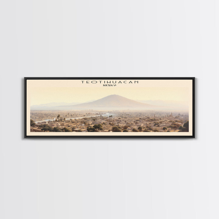 Teotihuacan COUNTRY | Framed Travel Poster Canvas Print | Trendy Wall Art | Watercolor Painting | Living Room Art | Unique Art