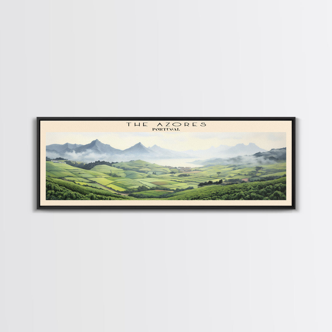 The Azores Framed Canvas Print Travel Poster | Wall Art | Home Decor | Gift For Travel Lover | Wall Hanging | Original Art