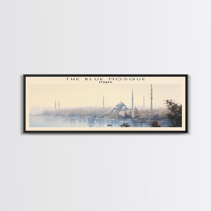 The Blue Mosque COUNTRY Travel Poster Print, Framed Canvas Print, COUNTRY Travel Art, Wood Framed Art, Wall Hanging, Home Decor