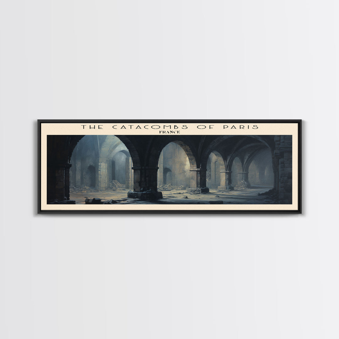 The Catacombs of Paris COUNTRY | Framed Travel Poster Canvas Print | Trendy Wall Art | Watercolor Painting | Living Room Art | Unique Art