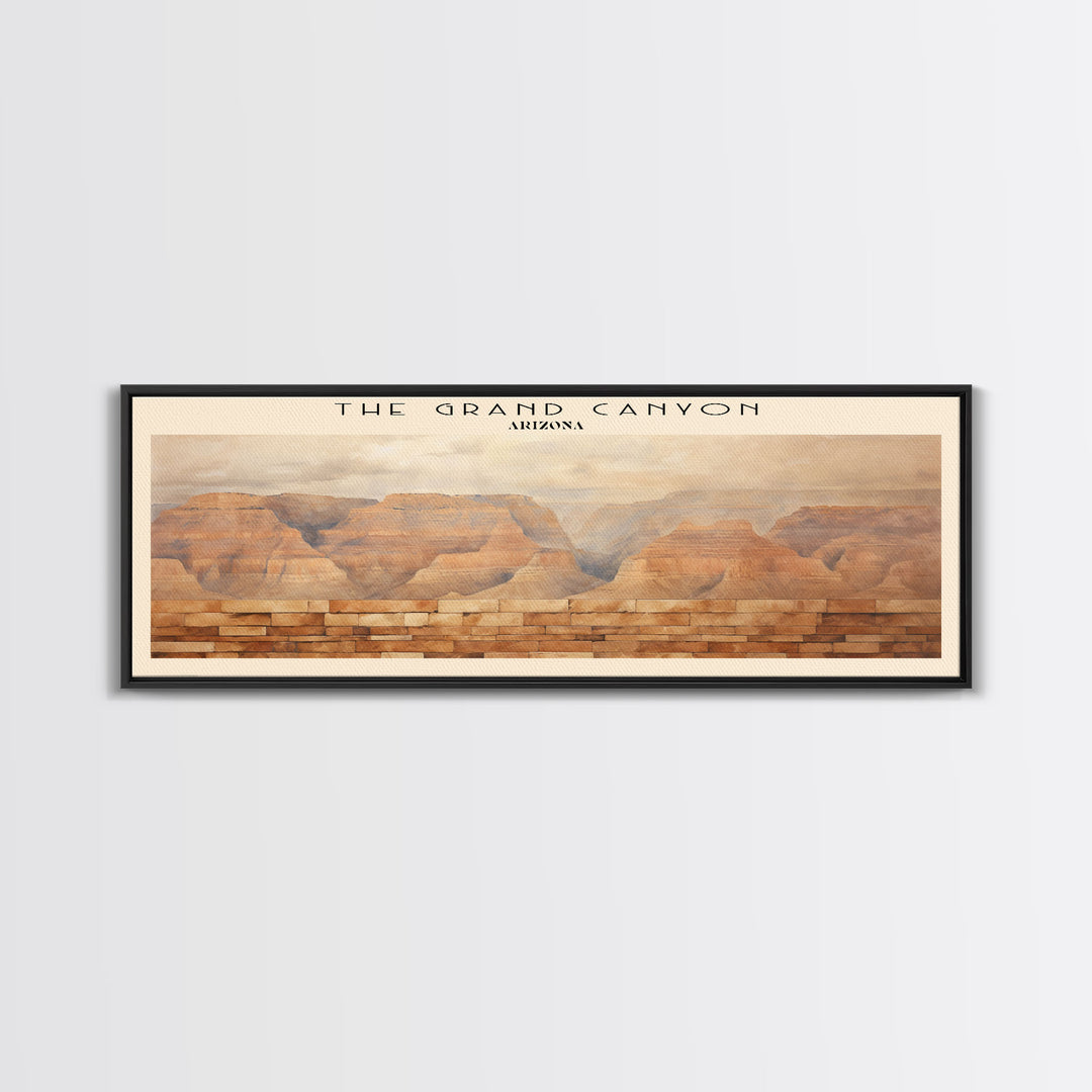 The Grand Canyon COUNTRY | Framed Travel Poster Canvas Print | Trendy Wall Art | Watercolor Painting | Living Room Art | Unique Art