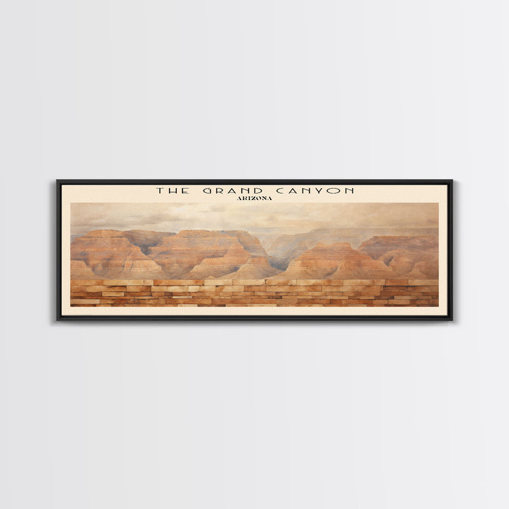 The Grand Canyon COUNTRY | Framed Travel Poster Canvas Print | Trendy Wall Art | Watercolor Painting | Living Room Art | Unique Art