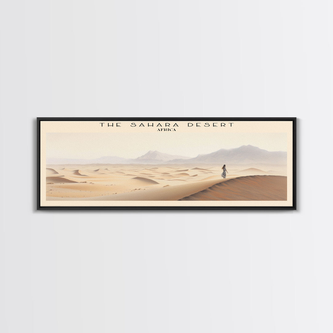 The Sahara Desert Framed Canvas Print Travel Poster | Wall Art | Home Decor | Gift For Travel Lover | Wall Hanging | Original Art