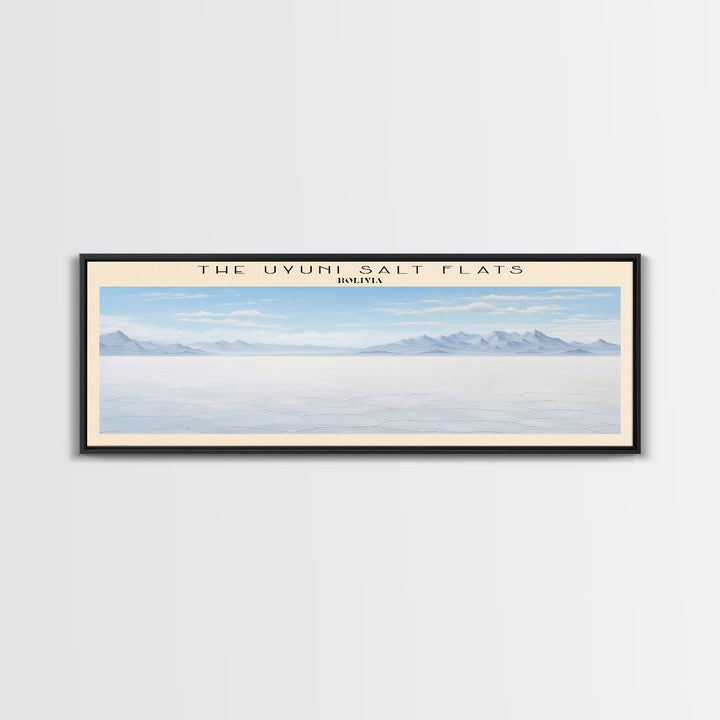 The Uyuni Salt Flats COUNTRY | Framed Travel Poster Canvas Print | Trendy Wall Art | Watercolor Painting | Living Room Art | Unique Art