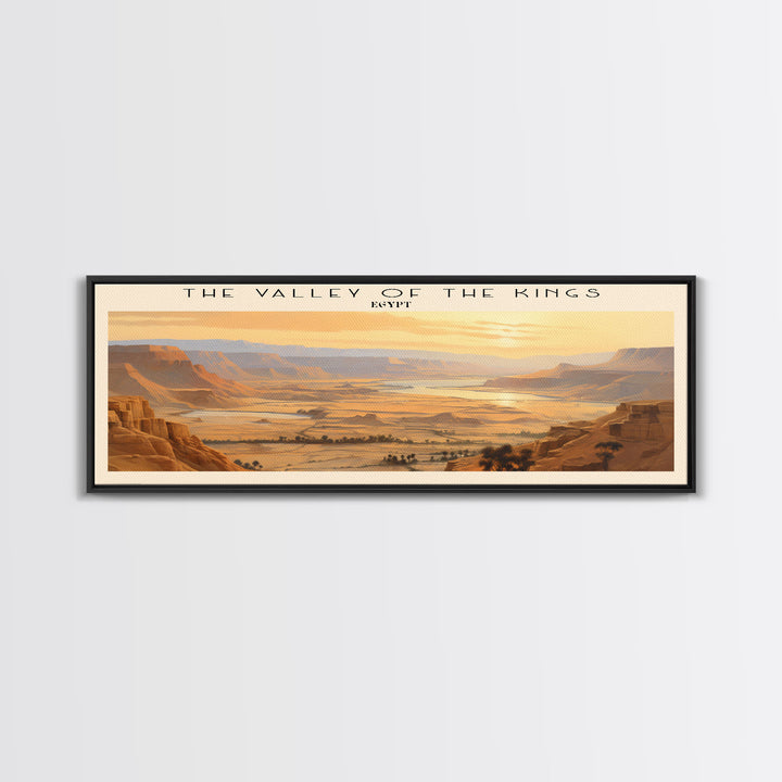 The Valley of the Kings Retro Style Travel Poster - Framed Canvas Print - COUNTRY Travel Decor | Vintage Style Home Decor - Travel Print - Wall Art