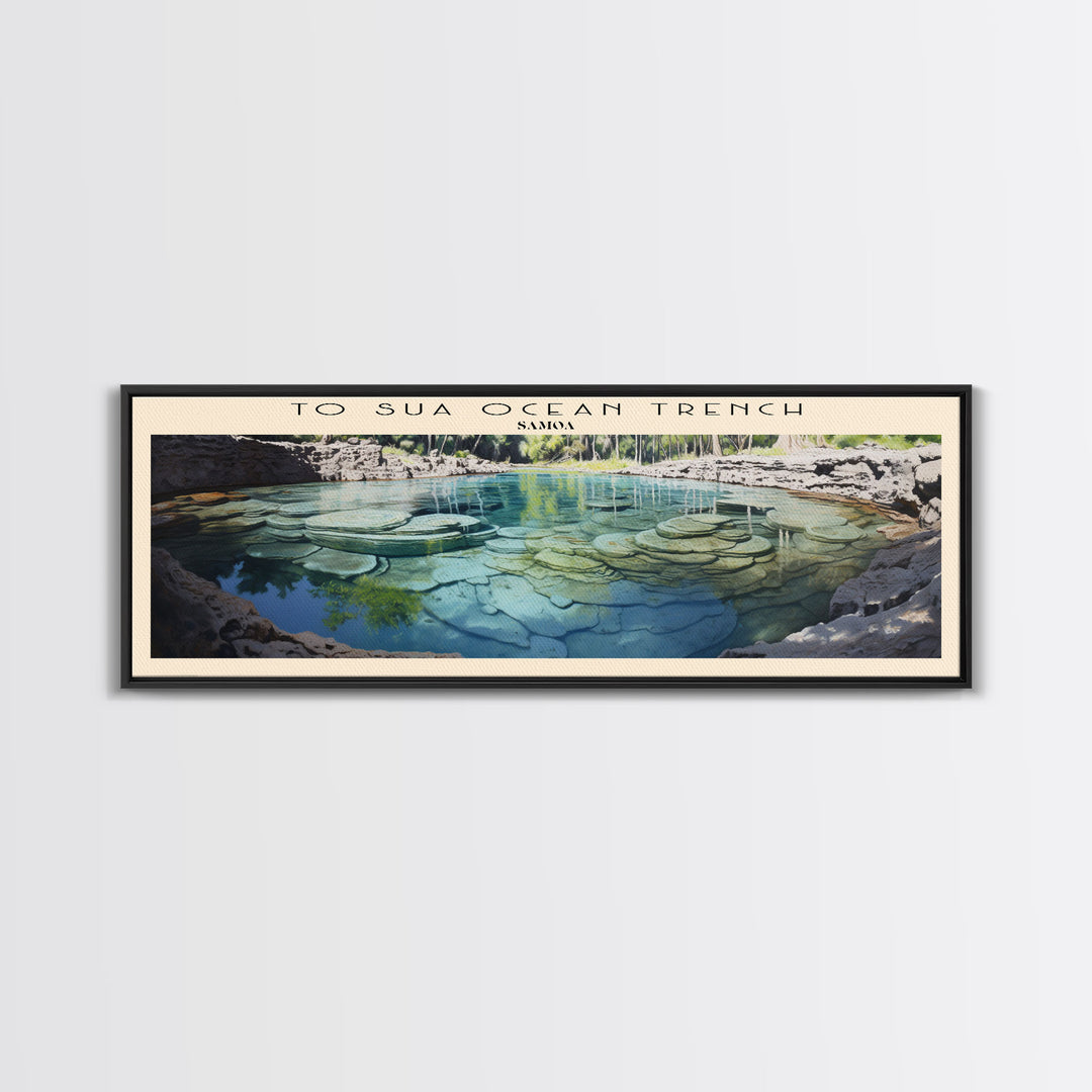 To Sua Ocean Trench Retro Style Travel Poster - Framed Canvas Print - COUNTRY Travel Decor | Vintage Style Home Decor - Travel Print - Wall Art