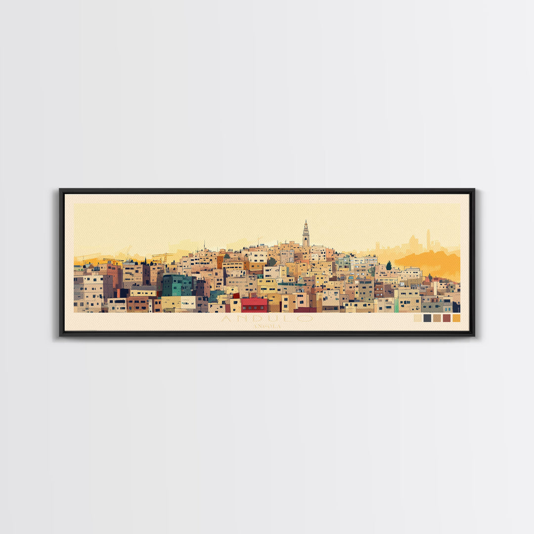 Andulo, Angola Travel Poster Panoramic Canvas Print, Andulo, Angola Painting, Angola Art, Andulo Travel Art, Guest Room Painting