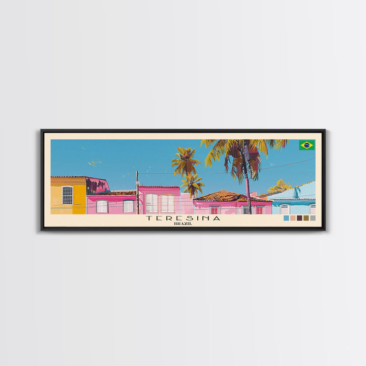 Teresina, Brazil Panoramic Canvas Print, Teresina, Brazil Painting, Brazil Art, Teresina Travel Poster, Travel Art, Vacation Gift