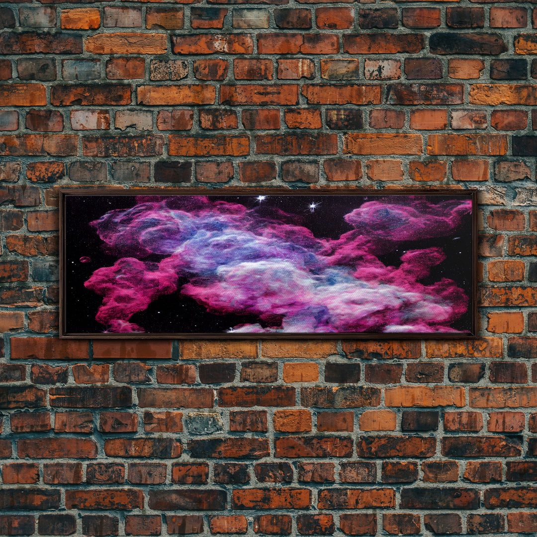 Beautiful Universe Space Art, Galaxy Print, Bubblegum Pink Art, Framed Canvas Print, Framed Wall Art