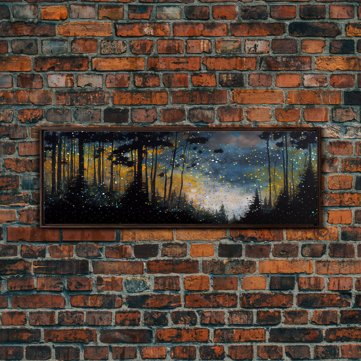 Wondrous Pine Tree Forest Wall Art, Framed Canvas Print, Original Oil Painting Canvas Print, Framed Wall Decor, Wood Frame Art